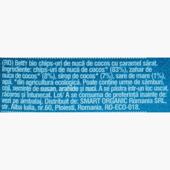 Chipsuri eco de cocos cu caramel sărat 70g