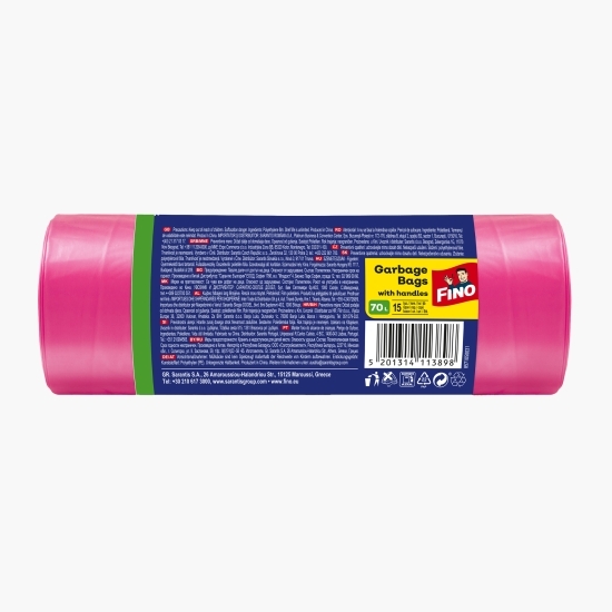 Saci menajeri premium cu mânere 70l 15 buc