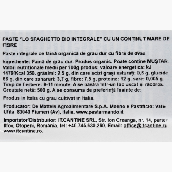 Paste integrale eco, Lo Spaghetto, 500g
