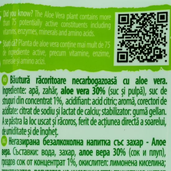 Băutură răcoritoare necarbogazoasă cu aloe vera, Pure Nature 0.5l