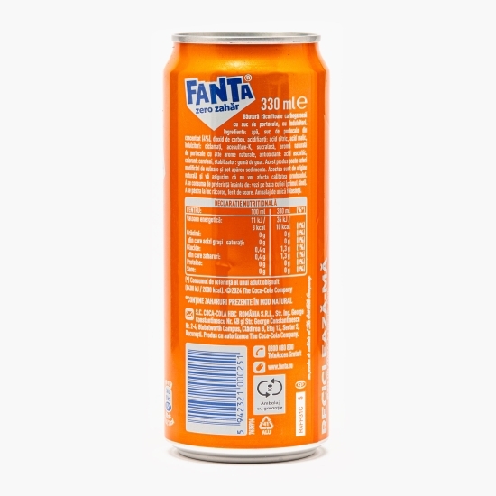 Băutură carbogazoasă portocale zero zahăr 0.33l