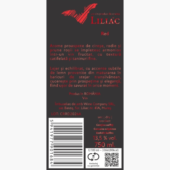 Vin roșu sec Red, 13.5%, 750ml