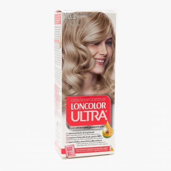 Vopsea permanentă pentru păr Ultra 10.2 blond argintiu 100ml