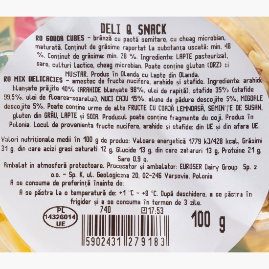 Snack gouda și fructe uscate 100g