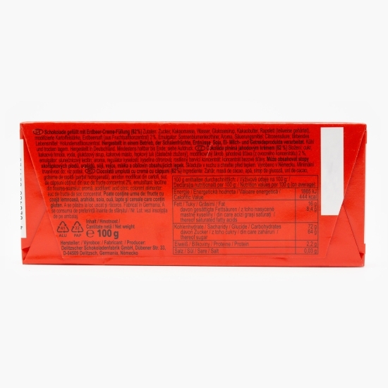 Ciocolată neagră cu o umplutură de cremă de căpșuni 100g