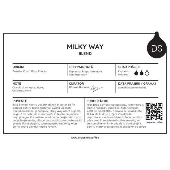 Milky Way Blend 1kg, cafea de specialitate boabe