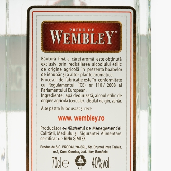 Gin London Dry 40% alc. 0.7l + 2 pahare