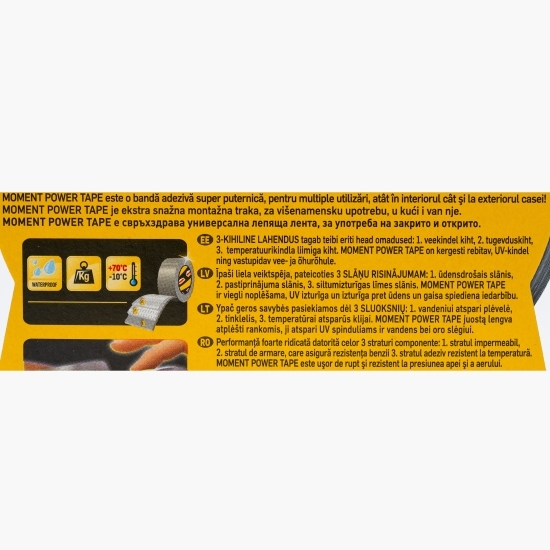 Power Tape argintiu 50mm x 10m