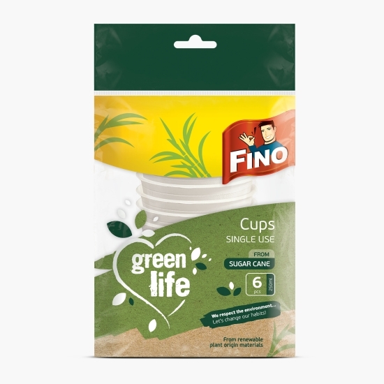 Pahare din trestie de zahăr Green Life 6 buc