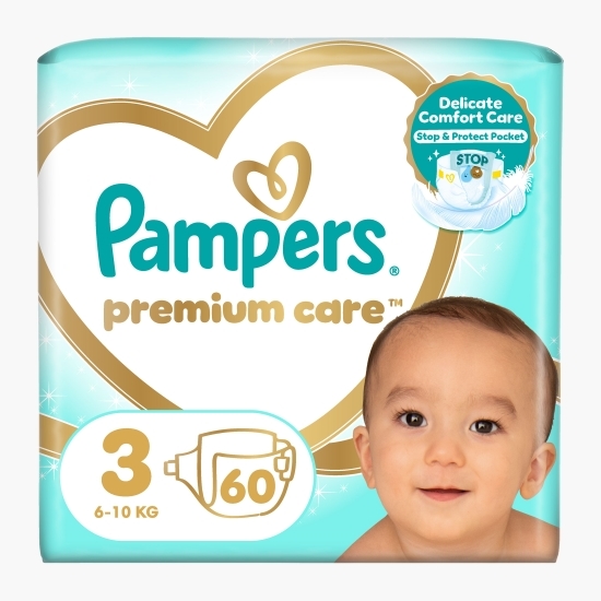 Scutece Premium Care, mărimea 3, 6-10kg, 60 buc