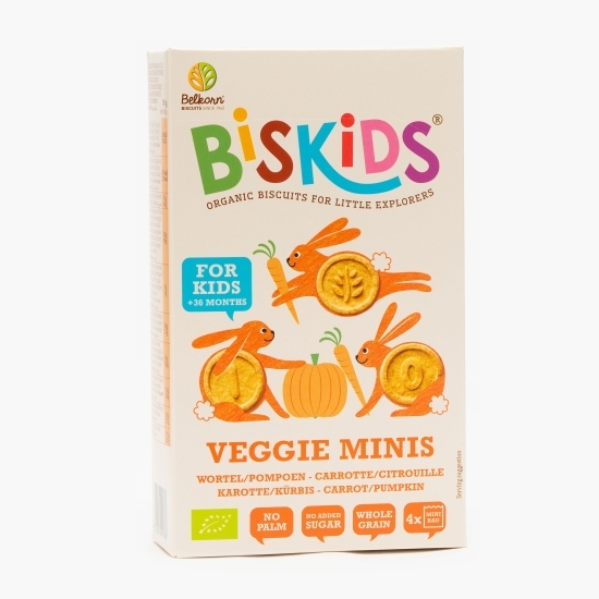 Biscuiți eco, vegani, fără zahăr pentru copii, cu morcovi, +36 luni, 120g
