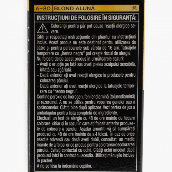 Vopsea de păr permanentă fără amoniac Oleo Intense, 6-80 blond alună, 115ml