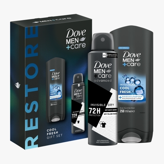 Set cadou Men+Care Cool Fresh: gel de duș Men+Care Cool Fresh 250ml+ deodorant Men+Care Invisible Dry 150ml