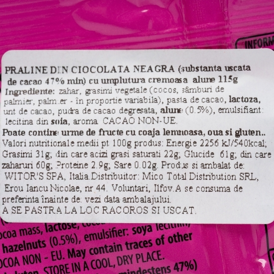 Mini ouă ciocolată neagră și cremă de alune 120g