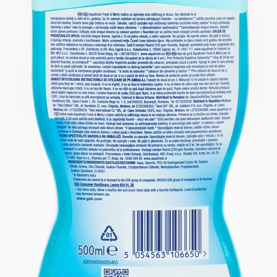 Apă de gură Fresh & Minty 0.5l