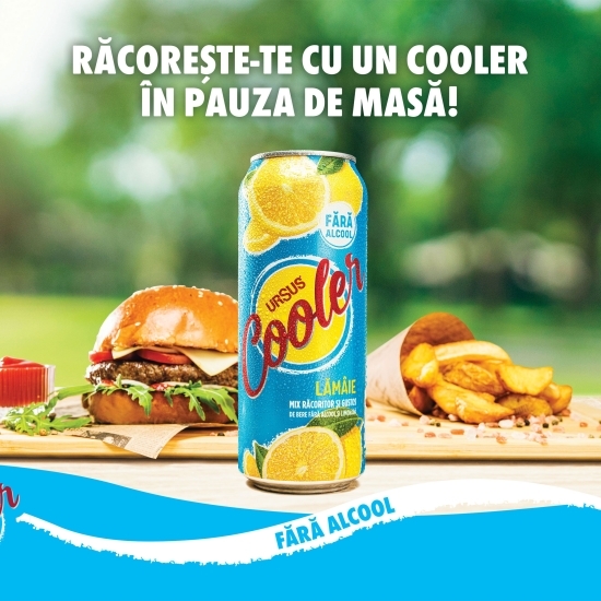 Bere blondă fără alcool cu aromă de lămâie doză 4x0.5l 
