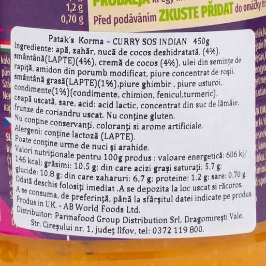 Sos indian korma 450g