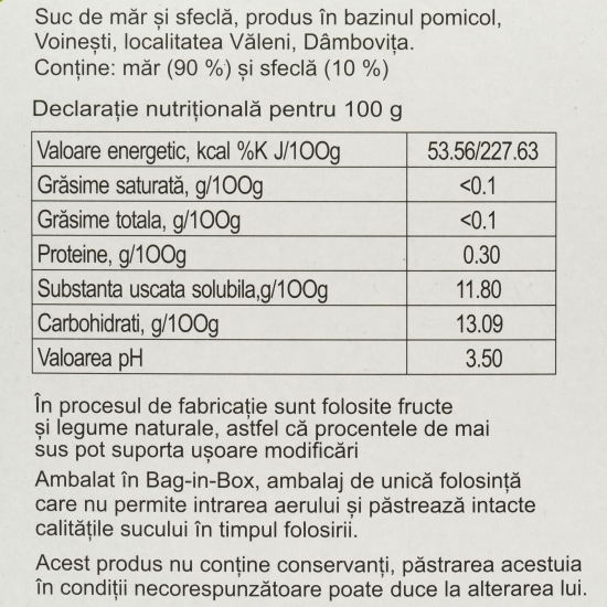 Suc de mere și sfeclă roșie 3l