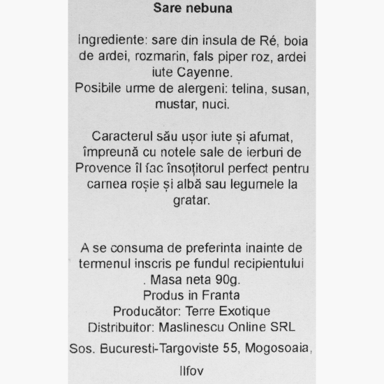Pachet condimente: Sare nebună, condimente Trappeur și Piper negru Tellicherry