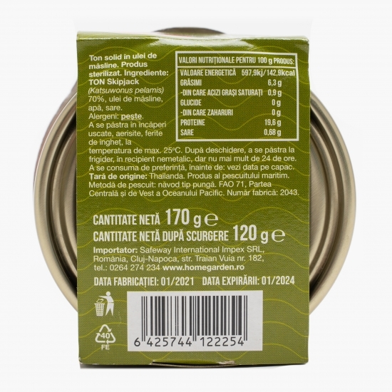 Ton întreg în ulei de măsline 170g