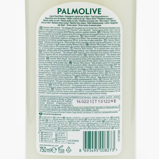 Rezervă săpun lichid Naturals Milk&Almond, eco refill 0.75l