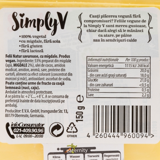 Felii natur cu migdale 150g