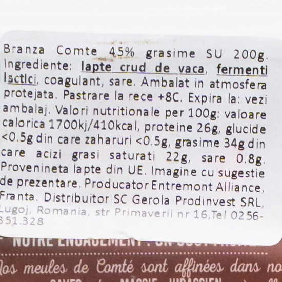 Brânză Comté 45% grăsime 200g