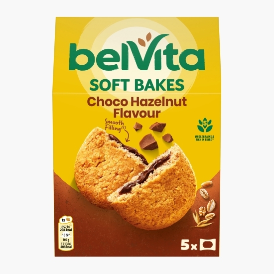 Biscuiți mic dejun cu aromă de ciocolată și alune Soft Bakes 5 buc, 250g