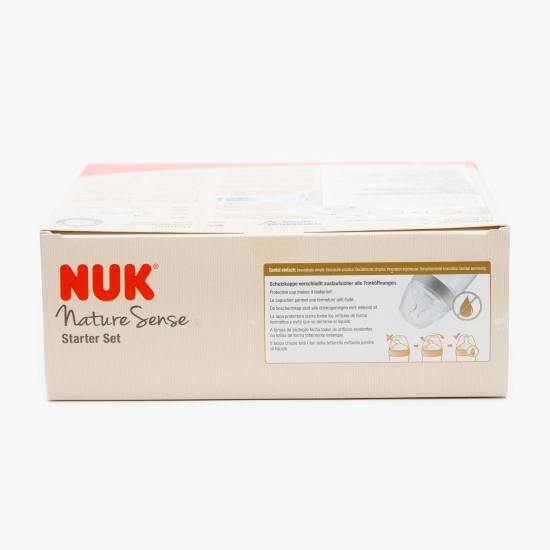 Set de biberoane + suzetă, roz, 0-6 luni, 260ml