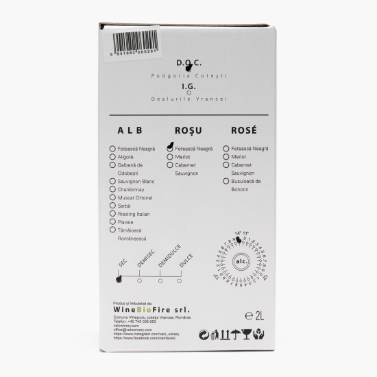 Vin roșu sec Fetească Neagră, 14.4%, bag in box 2l