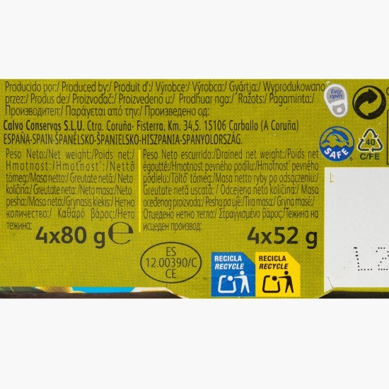 Ton în ulei de măsline 4x80g