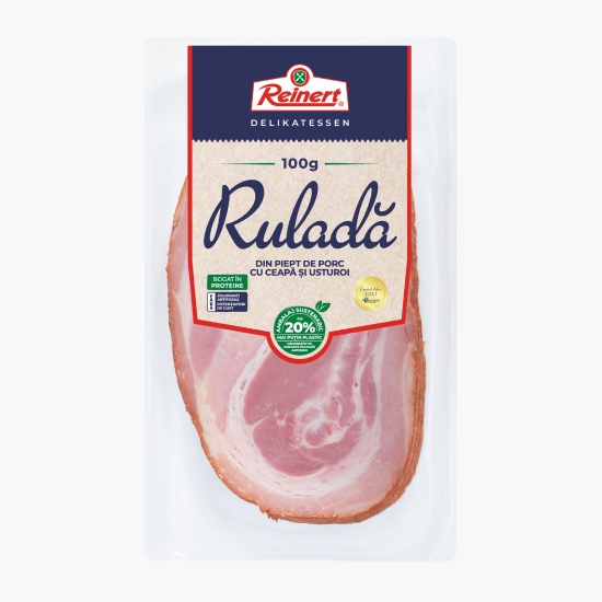 Ruladă din piept de porc cu ceapă și usturoi, feliată 100g
