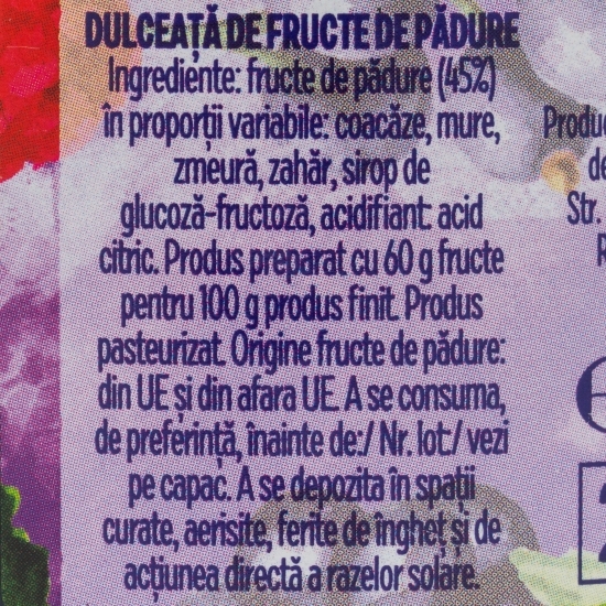 Dulceață de fructe de pădure 270g 