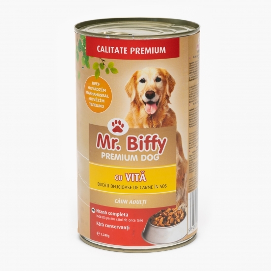 Hrană umedă pentru câini adult, 1240g, vită conservă