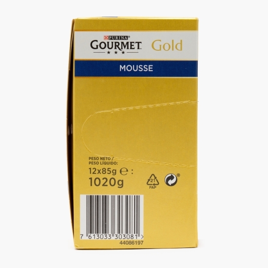 Hrană umedă pentru pisici Gourmet Gold, 12x85g, mix de arome (pește oceanic, curcan, ficat și vită)