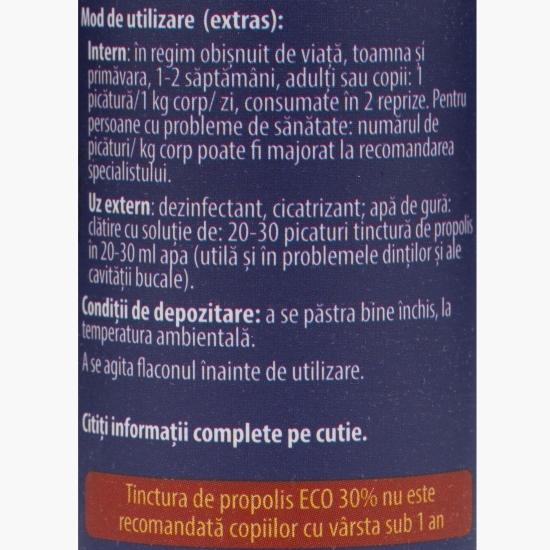 Tinctură de propolis eco, concentrație 30%, 30ml