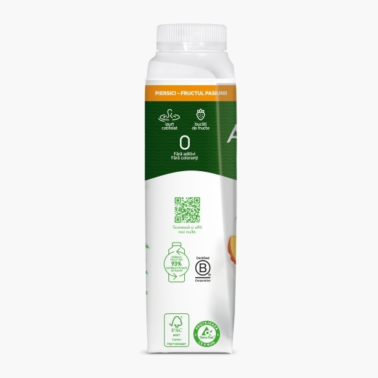 Iaurt de băut cu piersici și fructul pasiunii 320g