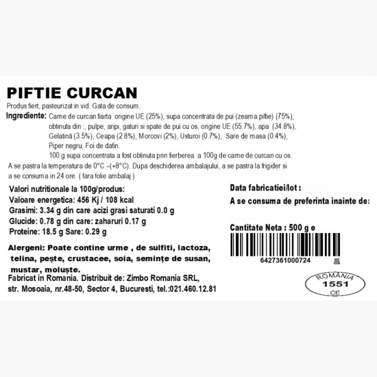 Piftie de curcan 500g