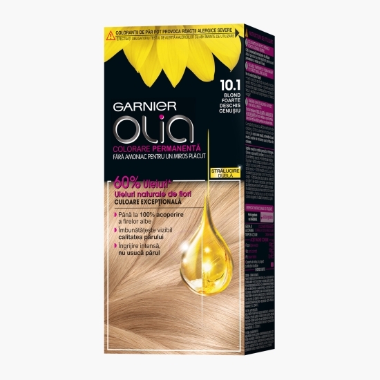 Vopsea de păr permanentă fără amoniac 10.1 Blond foarte deschis cenușiu 112ml