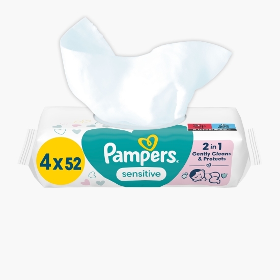 Șervețele umede pentru bebeluși, Sensitive, 4x52 buc