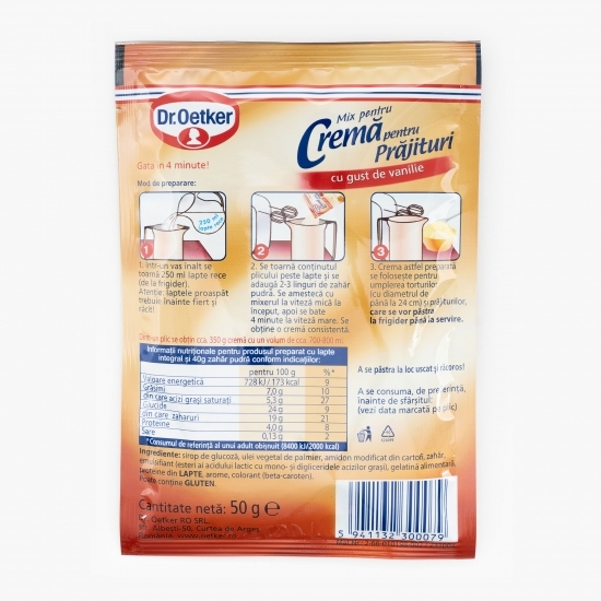 Mix de cremă pentru prăjituri cu gust de vanilie 50g 