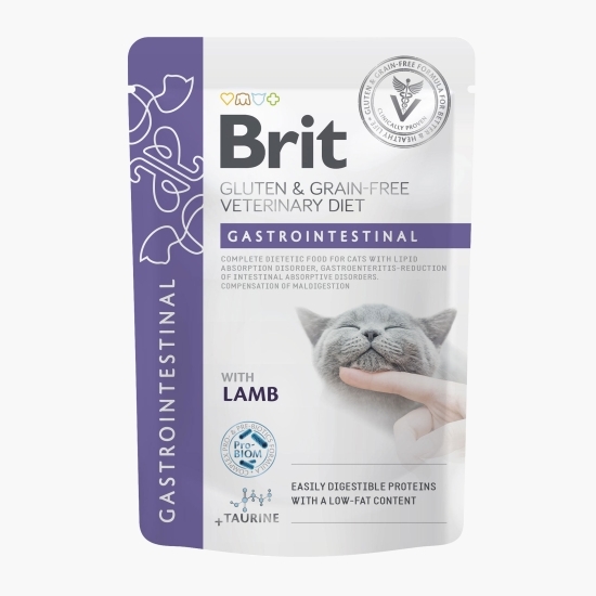 Hrană umedă pentru pisici, Gastrointestinal, cu miel, fără gluten și fără cereale, plic 85g