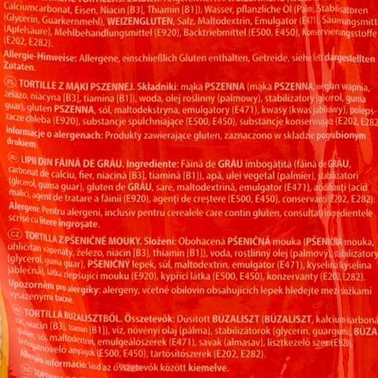 Lipii din făină de grâu Tortillas, 18 buc 1240g