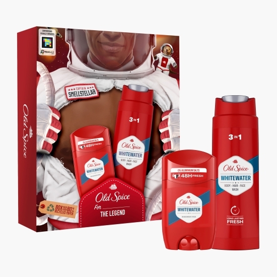 Set cadou Astronaut: gel de duș Whitewater 250ml+ deodorant stick Whitewater 500ml