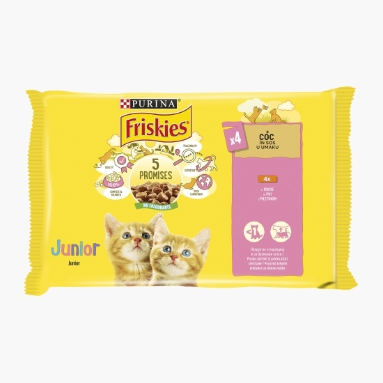 Hrană umedă pentru pisici Junior, 4x85g, cu pui