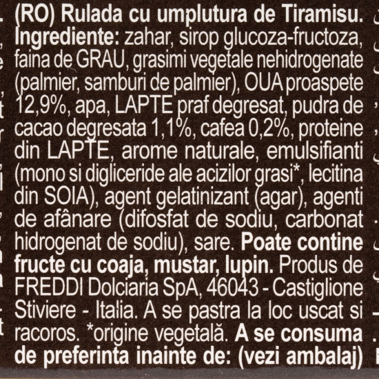 Ruladă cu umplutură de tiramisu 300g