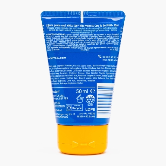 Loțiune protecție solară Kids Protect & Care To Go, SPF 50, 50ml