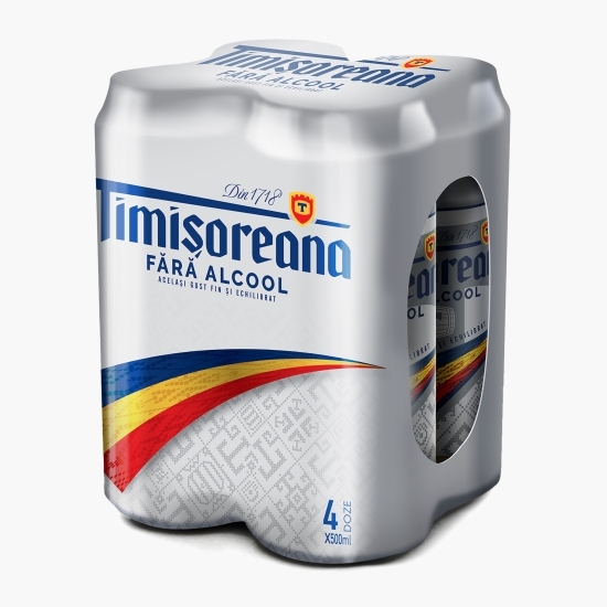 Bere blondă fără alcool doză 4x0.5l 