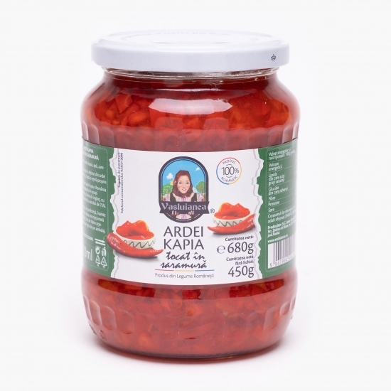 Ardei kapia tocat în saramură 680g