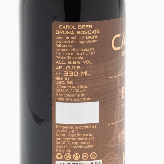 Bere brună roșcată nefiltrată și nepasteurizată sticlă 0.33l